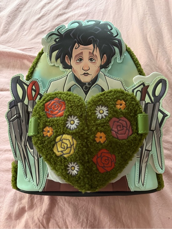 Loungefly Handbags - Loungefly Edward Scissorhands Sherpa Floral Heart Backpack